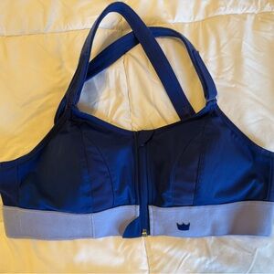 SHEFIT Luxe Navy and Gray Sports Bra
